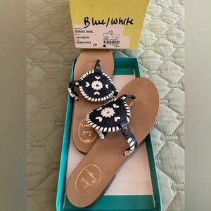 Jack Rogers Georgia Sandals in Navy and White